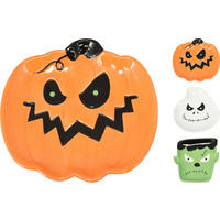 DEKORAČNÝ TANIER HALLOWEEN  - viacfarebná, Basics, keramika (16/16/3cm)