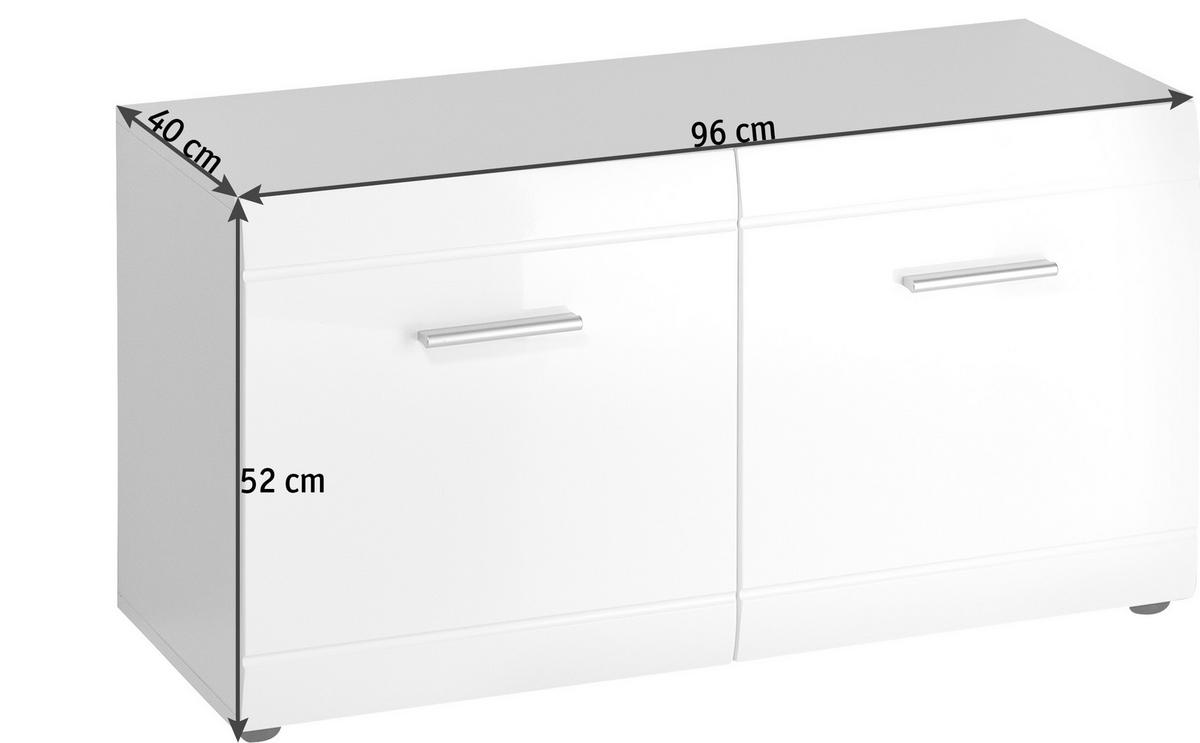 GARDEROBENBANK 95,9/50,2/38,8 cm  - Weiss/Silberfarben, Design, Holzwerkstoff/Kunststoff (95,9/50,2/38,8cm) - Carryhome
