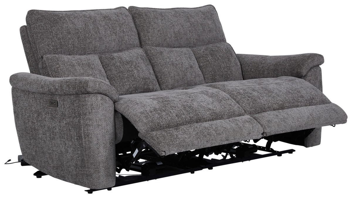 3-SITS SOFFA i vävt tyg grå  - grå, Modern, metall/trä (200/96,5/102cm)