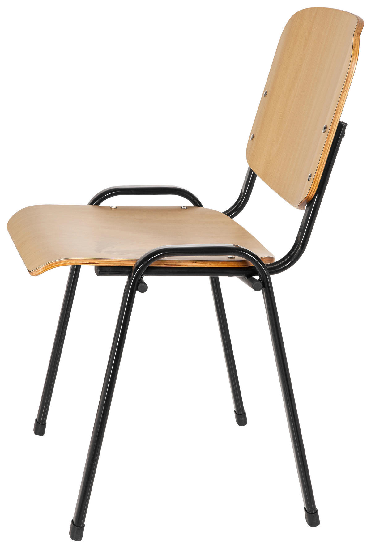 BESUCHERSTUHL  in Schwarz, Buchefarben  - Buchefarben/Schwarz, Basics, Holz/Metall (58/81/48cm) - MID.YOU