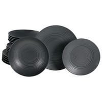 TAFELSERVICE Lava Stone black 18-teilig  - Schwarz, Design, Keramik - Creatable