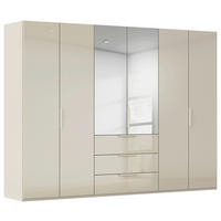 DREHTÜRENSCHRANK 301/223/61 cm,  in Champagner, 6-türig  - Champagner, Basics, Glas/Holzwerkstoff (301/223/61cm) - Novel