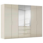 DREHTÜRENSCHRANK 301/223/61 cm,  in Champagner, 6-türig  - Champagner, Basics, Glas/Holzwerkstoff (301/223/61cm) - Novel