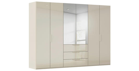 DREHTÜRENSCHRANK 301/223/61 cm,  in Champagner, 6-türig  - Champagner, Basics, Glas/Holzwerkstoff (301/223/61cm) - Novel