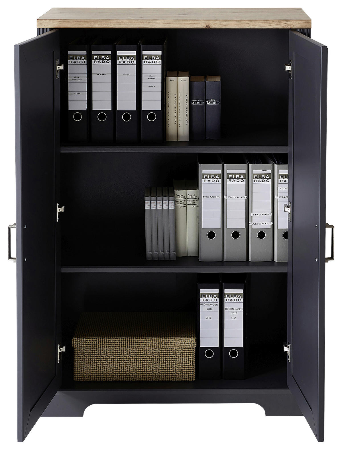 KOMMODE  in 86/127/38 cm  - Titanfarben/Graphitfarben, KONVENTIONELL, Holzwerkstoff/Metall (86/127/38cm) - Carryhome