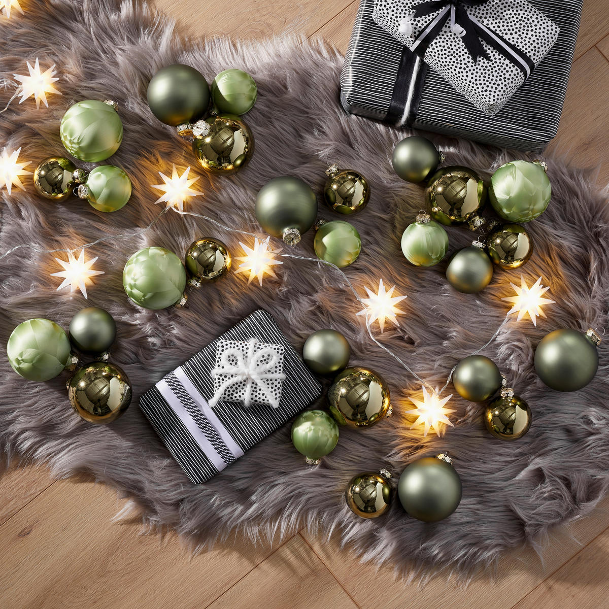 CHRISTBAUMKUGEL-SET 8 cm 12-teilig  - Grün, Basics, Glas (8cm) - X-Mas