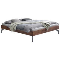 BETT 140/200 cm,  in Anthrazit, Nussbaumfarben  - Anthrazit/Nussbaumfarben, Design, Holz/Metall (140/200cm) - Hasena