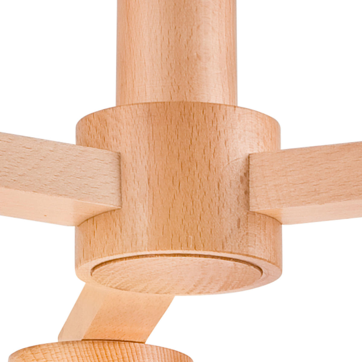 HÄNGELEUCHTE ELLIE 45/45/32 cm   - Weiß Hochglanz, Natur, Holz/Textil (45/45/32cm)