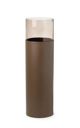 WINDLICHT - Braun, LIFESTYLE, Glas/Metall (21cm)