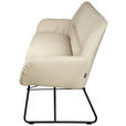 SITZBANK 201,5/87/67,5 cm Echtleder Schwarz, Beige  - Beige/Schwarz, Design, Leder/Metall (201,5/87/67,5cm) - Dieter Knoll