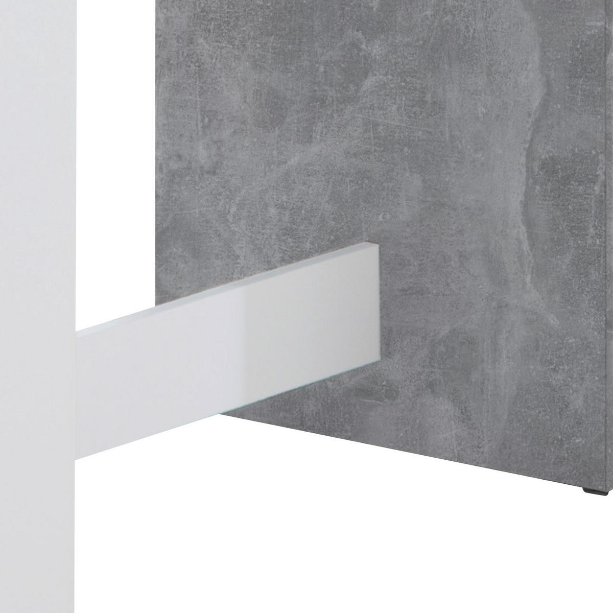 BARTISCH rechteckig Weiß, Hellgrau  - Hellgrau/Weiß, KONVENTIONELL, Holzwerkstoff/Metall (115/50/104cm) - MID.YOU