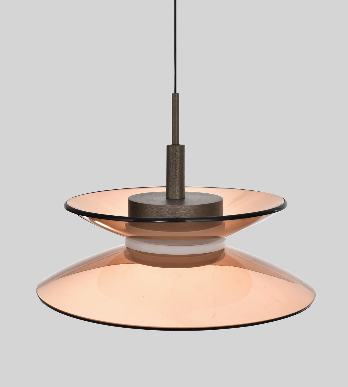 LED-HÄNGELEUCHTE Crema 22/150/22 cm  - Bronzefarben, Design, Glas/Metall (22/150/22cm)