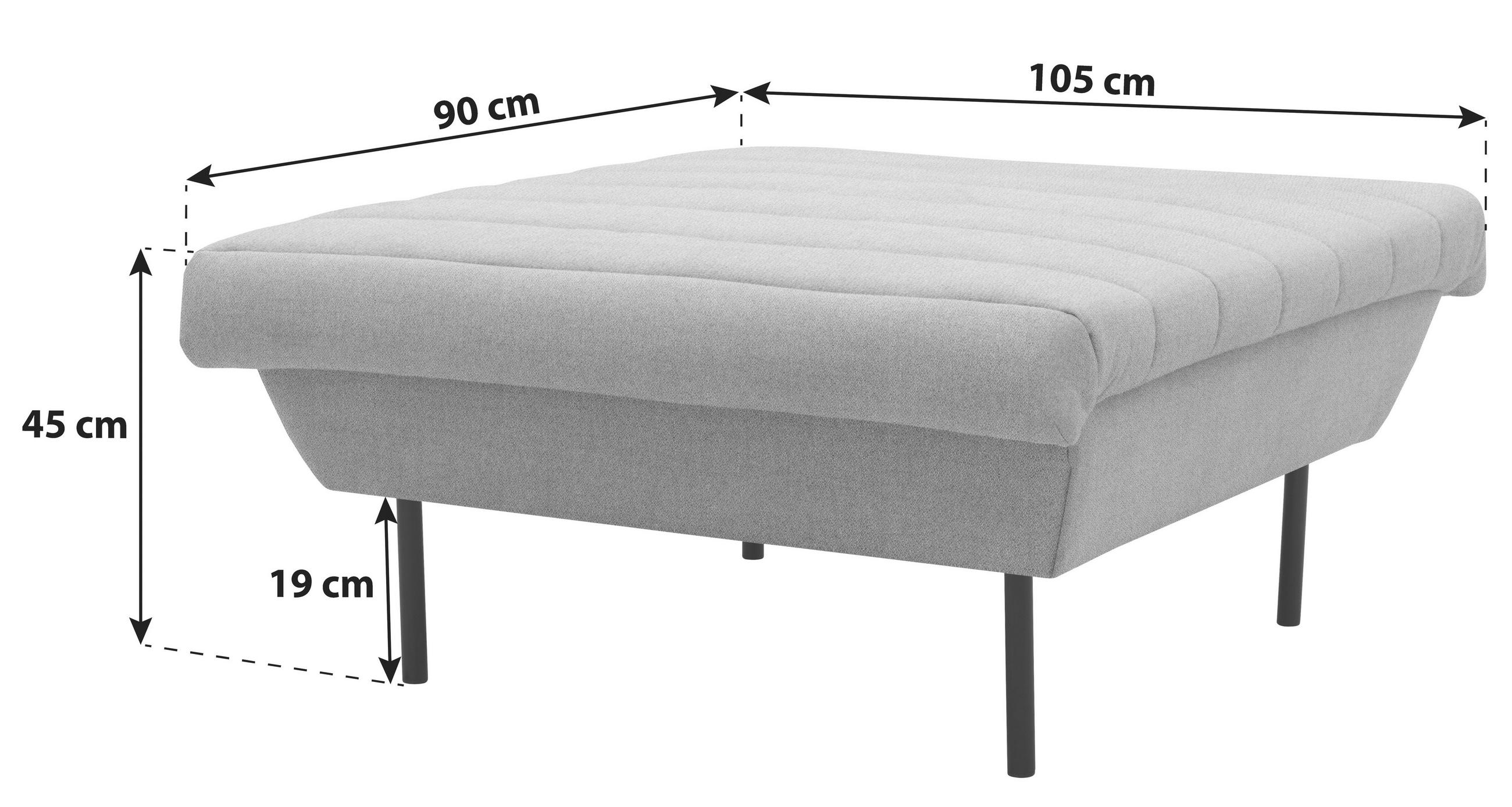 HOCKER in Textil Graubraun  - Graubraun/Schwarz, Design, Textil/Metall (90/45/105cm) - LOOKS by W.Joop