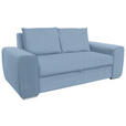 SCHLAFSOFA in Hellblau  - Chromfarben/Hellblau, Design, Holz/Textil (199/92/97cm) - Hom`in