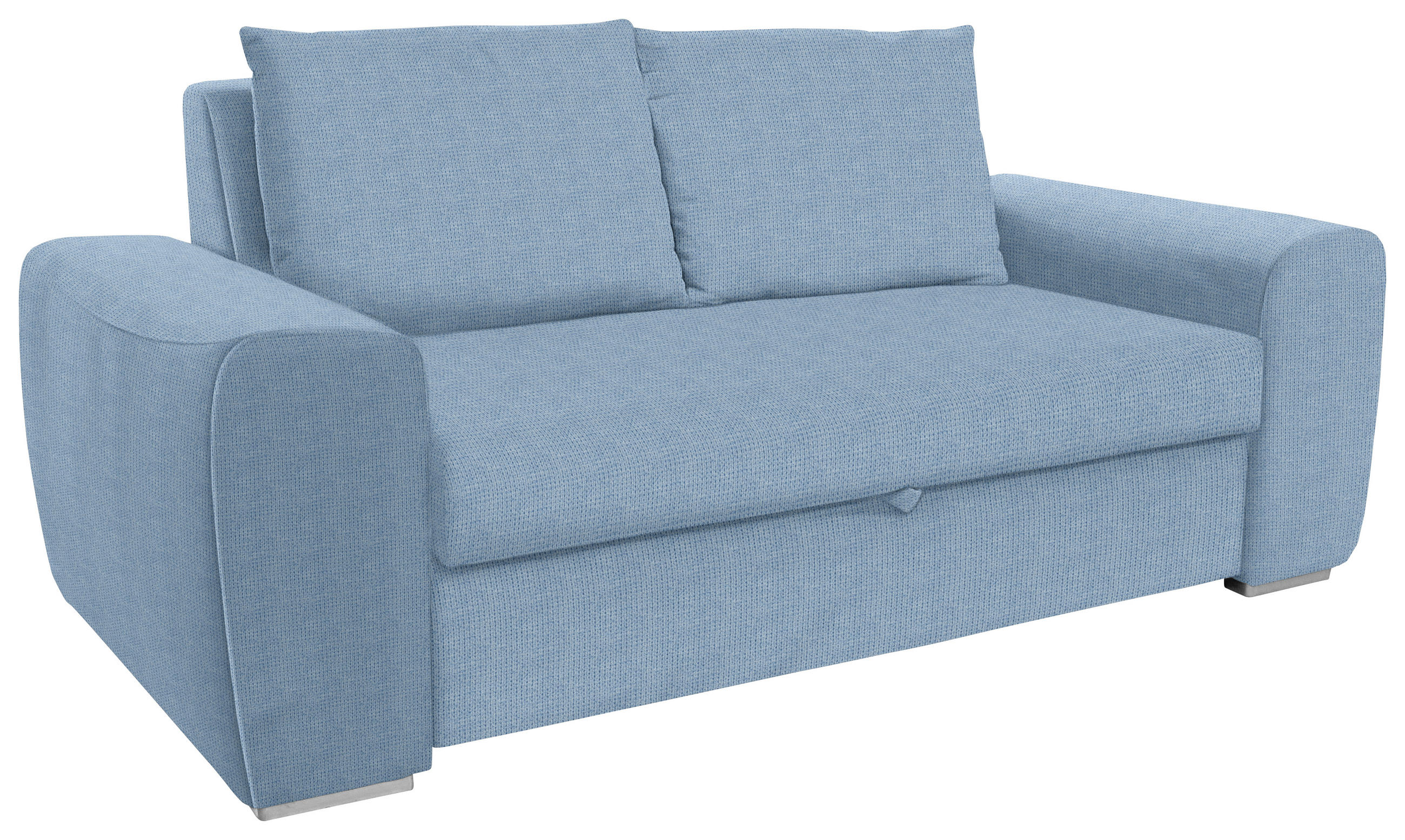 SCHLAFSOFA in Hellblau  - Chromfarben/Hellblau, Design, Holz/Textil (199/92/97cm) - Hom`in