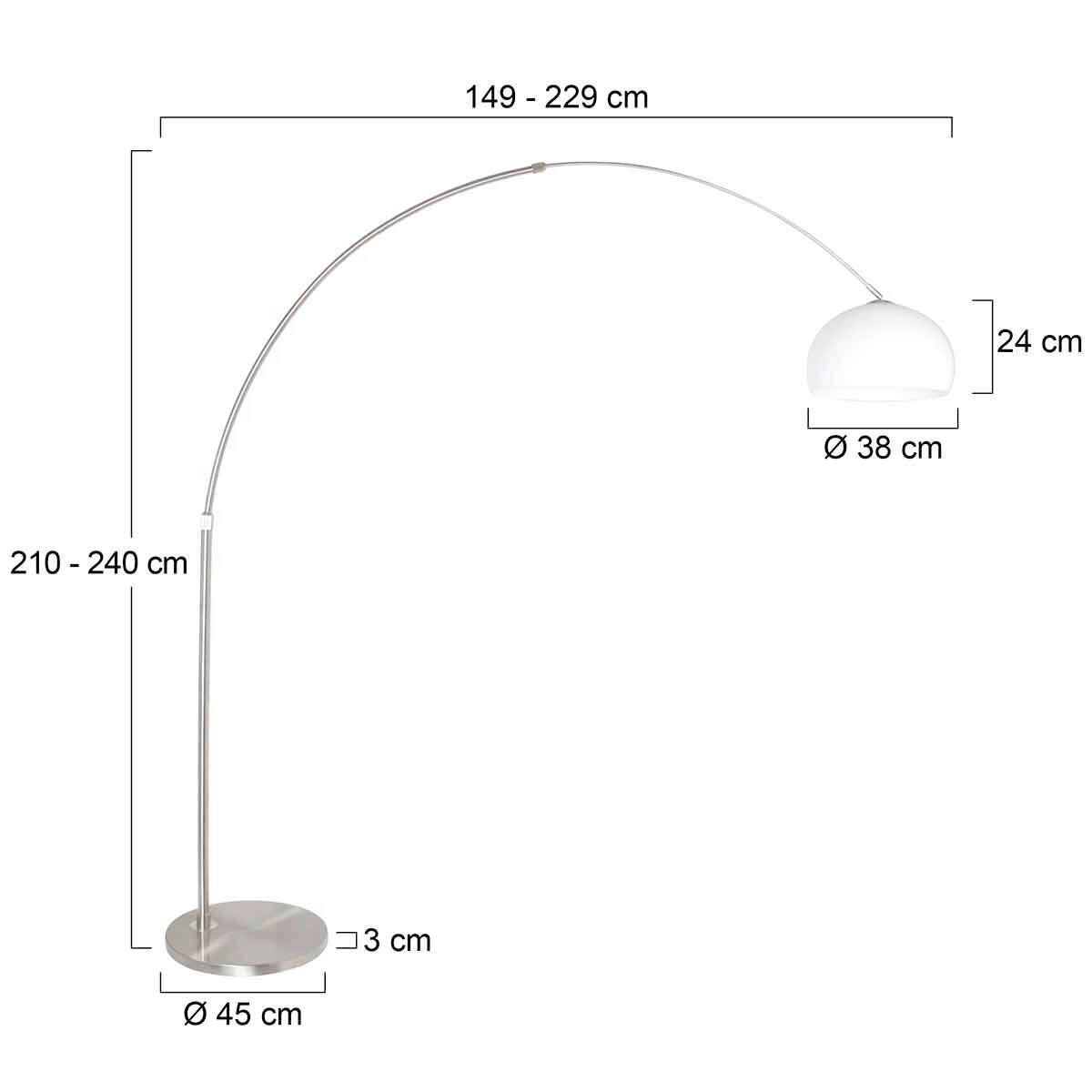 STEHLEUCHTE SPARKLED LIGHT 50/240/230 cm  - Edelstahlfarben/Weiß, Trend, Kunststoff/Metall (50/240/230cm)