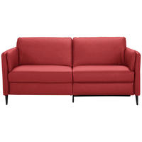 3-SITZER-SOFA in Echtleder Rot  - Rot/Schwarz, Design, Leder/Metall (190/84/99cm) - Dieter Knoll