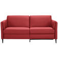 3-SITZER-SOFA Latina in Echtleder Rot   - Rot/Schwarz, Design, Leder/Metall (190/84/99cm) - Dieter Knoll