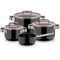 KOCHTOPFSET WMF Fusiontec 4-teilig  - Schwarz, Basics, Metall (60/30/33cm) - WMF