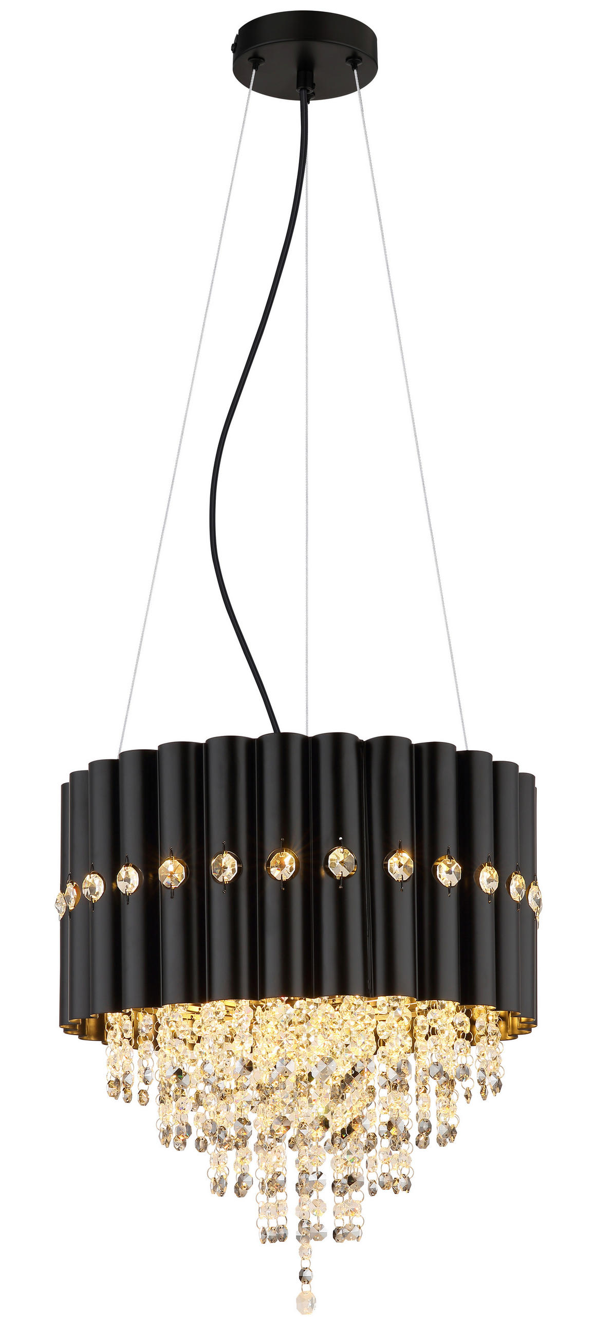 HÄNGLAMPA ELEOS 40/150 cm  - klar/grå, Design, metall/glas (40/150cm) - Globo
