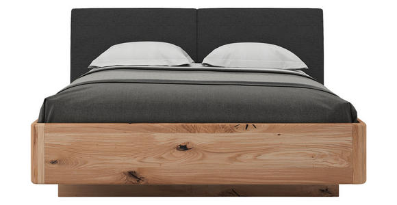 BETT 200/210 cm in Anthrazit, Eichefarben - Eichefarben/Anthrazit, KONVENTIONELL, Holz/Textil (200/210cm) - Valnatura