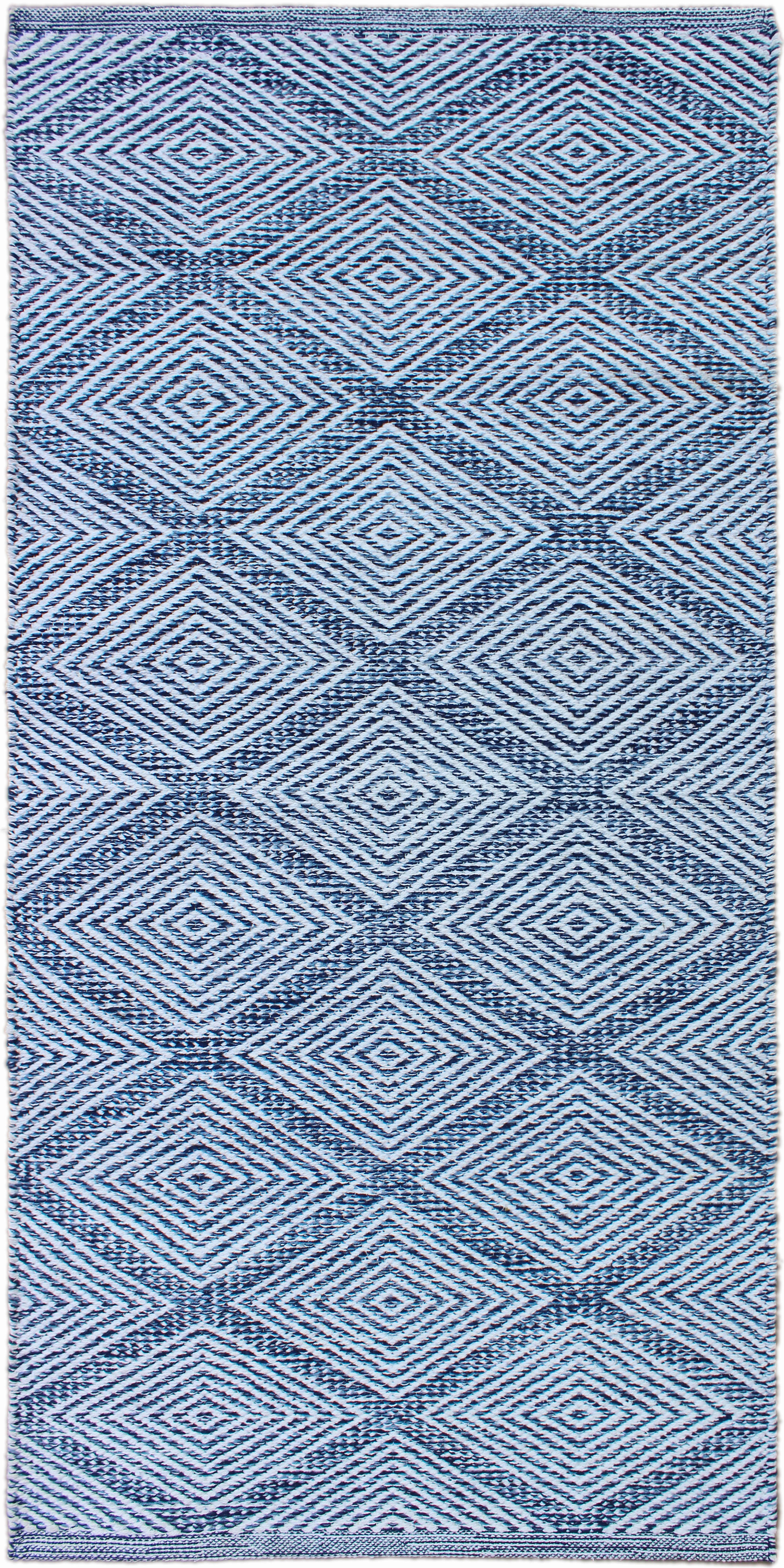 COVOR ȚESUT DIN CÂRPE Diamant Denim  - albastru, Design, textil (60/120cm) - Boxxx