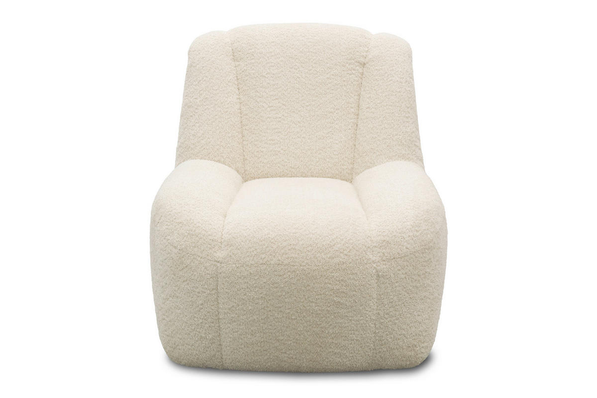 SESSEL in Chenille Creme  - Creme/Schwarz, MODERN, Kunststoff/Textil (77/82/93cm) - Livetastic