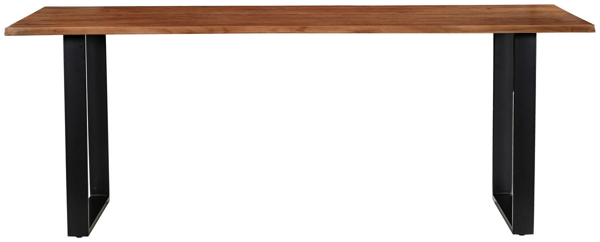 STOL ZA BLAGOVAONICU  crna, boje oraha  drvo, metal      - boje oraha/crna, Moderno, drvo/metal (200/100/76cm) - MID.YOU