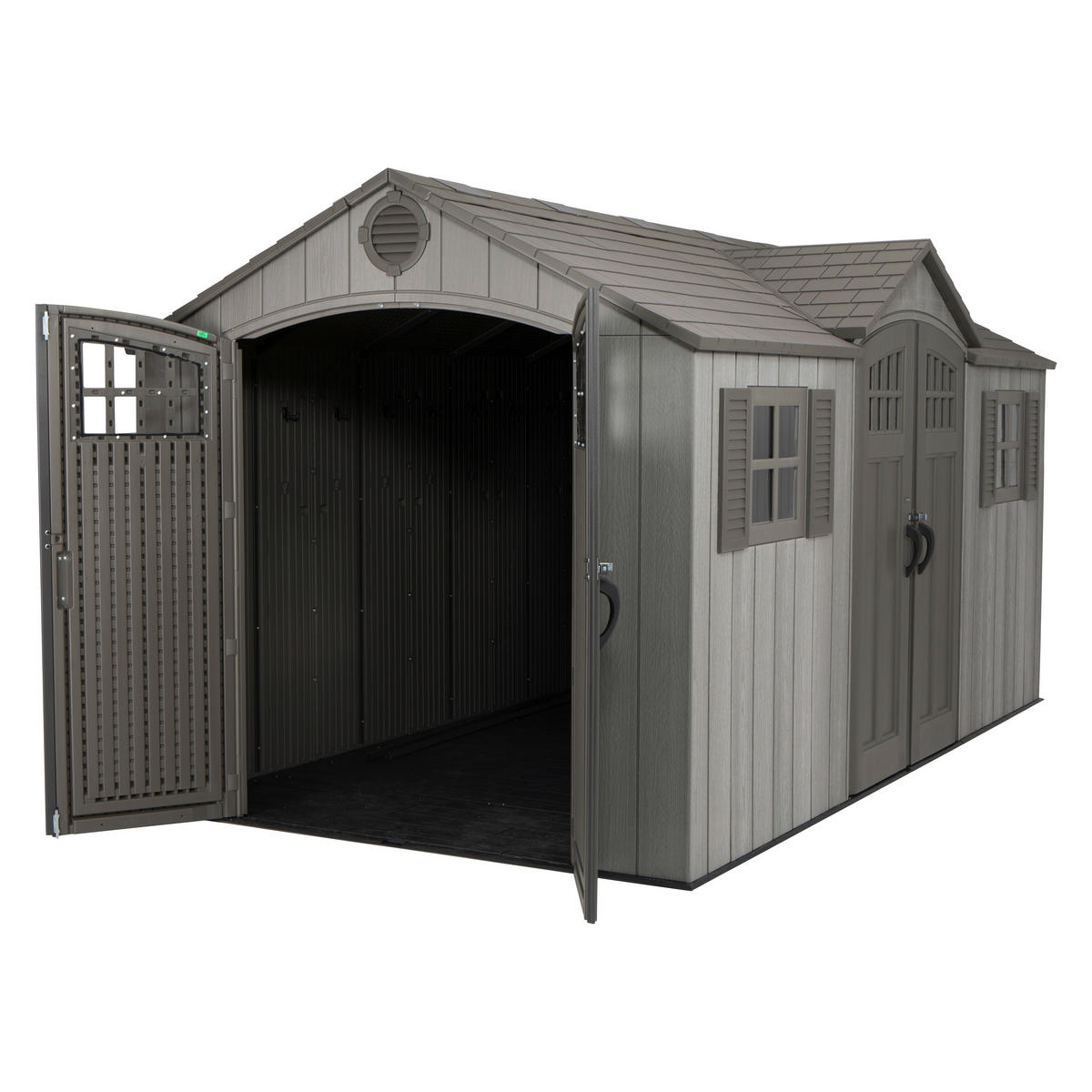 GERÄTEHAUS 457/244/244 cm  - Dunkelgrau, Basics, Kunststoff (457/244/244cm) - Ambia Garden