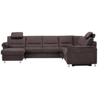 SOFFA i mikrofiber gråbrun  - gråbrun/aluminiumfärg, Klassisk, metall/textil (173/330/262cm) - Beldomo System