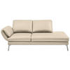 RÉCAMIERE in Echtleder Creme  - Chromfarben/Creme, Design, Leder/Metall (209/85-109/95-16cm) - Dieter Knoll