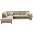 ECKSOFA in Mikrofaser Naturfarben  - Wildeiche/Beige, KONVENTIONELL, Holz/Textil (236/286cm) - Voleo