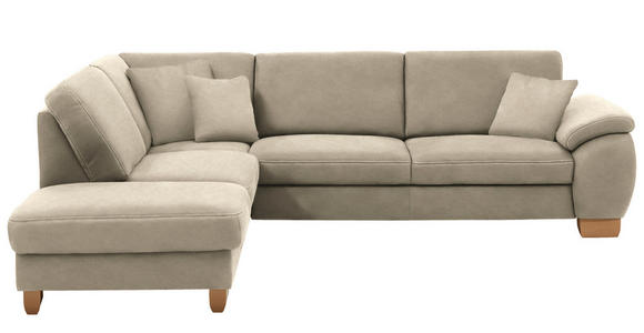 ECKSOFA in Mikrofaser Naturfarben  - Wildeiche/Beige, KONVENTIONELL, Holz/Textil (236/286cm) - Voleo