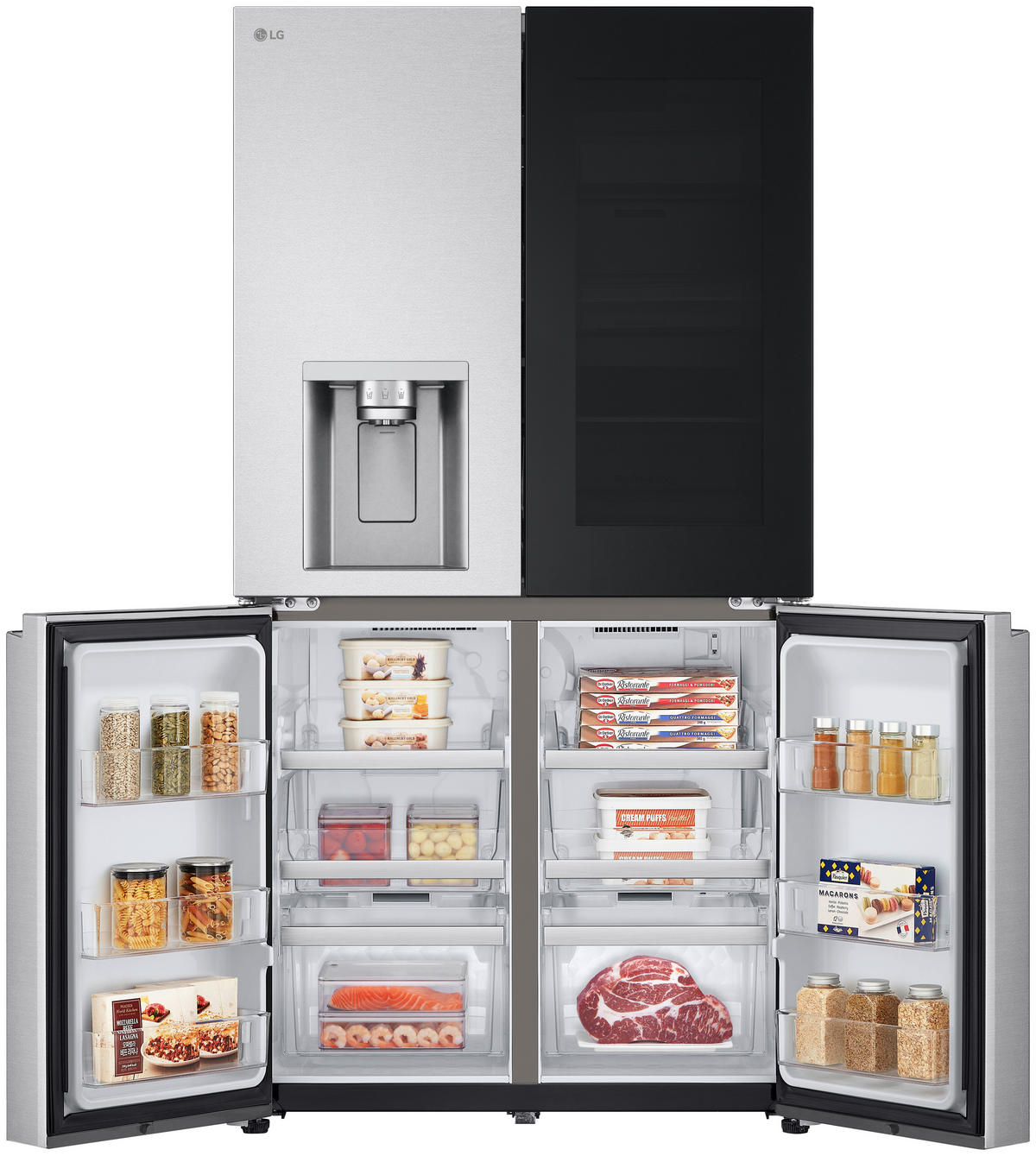 MULTI-DOOR 97,2/179,2/72,9 cm GMG960MBJE  - Edelstahlfarben, Trend, Glas/Kunststoff (97,2/179,2/72,9cm) - LG