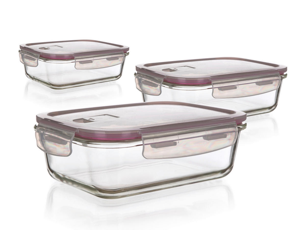 SADA SKL. DÓZ NA POTRAVINY 3ks  - Basics, sklo