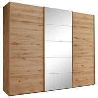 SCHWEBETÜRENSCHRANK Eiche Bianco  - Eiche Bianco, Natur, Glas/Holz (300/236/67cm) - Linea Natura