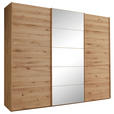 SCHWEBETÜRENSCHRANK 300/236/67 cm 3-türig Eiche Bianco  - Eiche Bianco, Natur, Glas/Holz (300/236/67cm) - Linea Natura