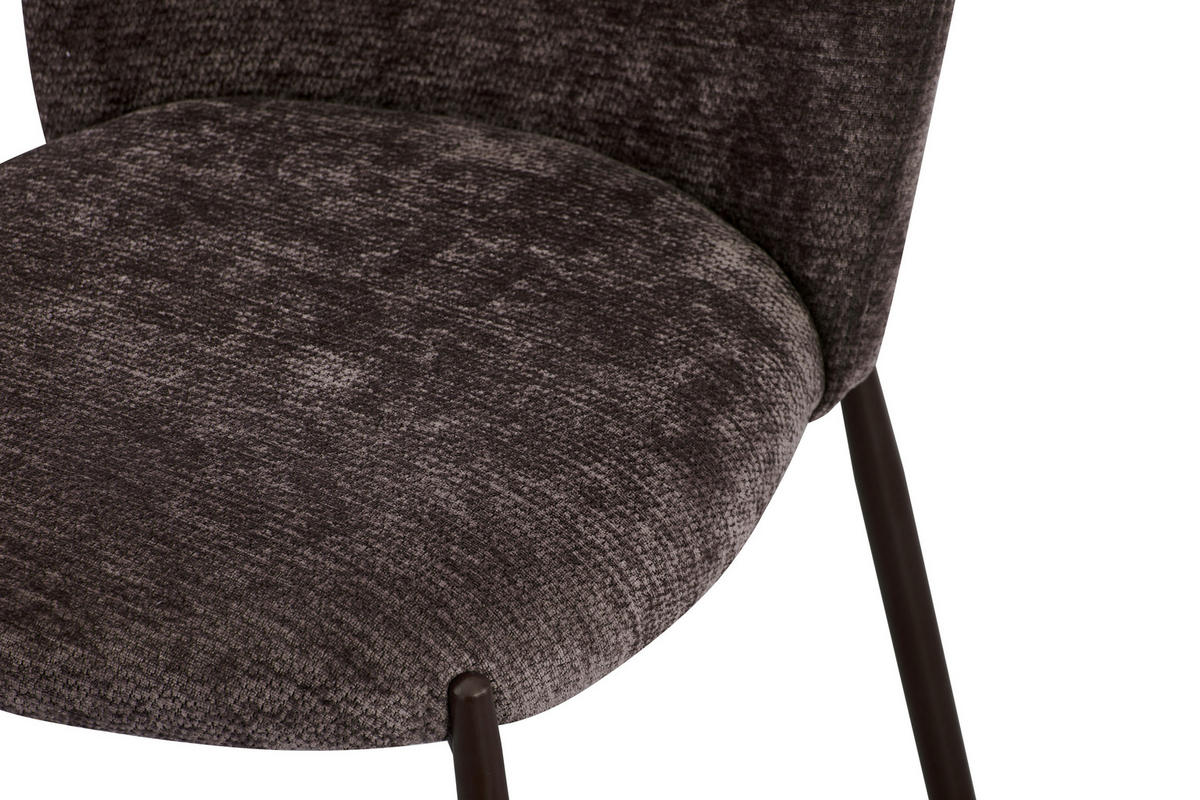 STUHL  Stoffauswahl Struktur  - Braun, Design, Textil/Metall (46/80/60cm) - Stylife