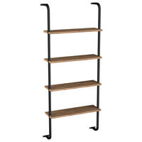 WANDREGAL 64/150/20 cm  - Honigeiche/Schwarz, Design, Holzwerkstoff/Metall (64/150/20cm) - MID.YOU