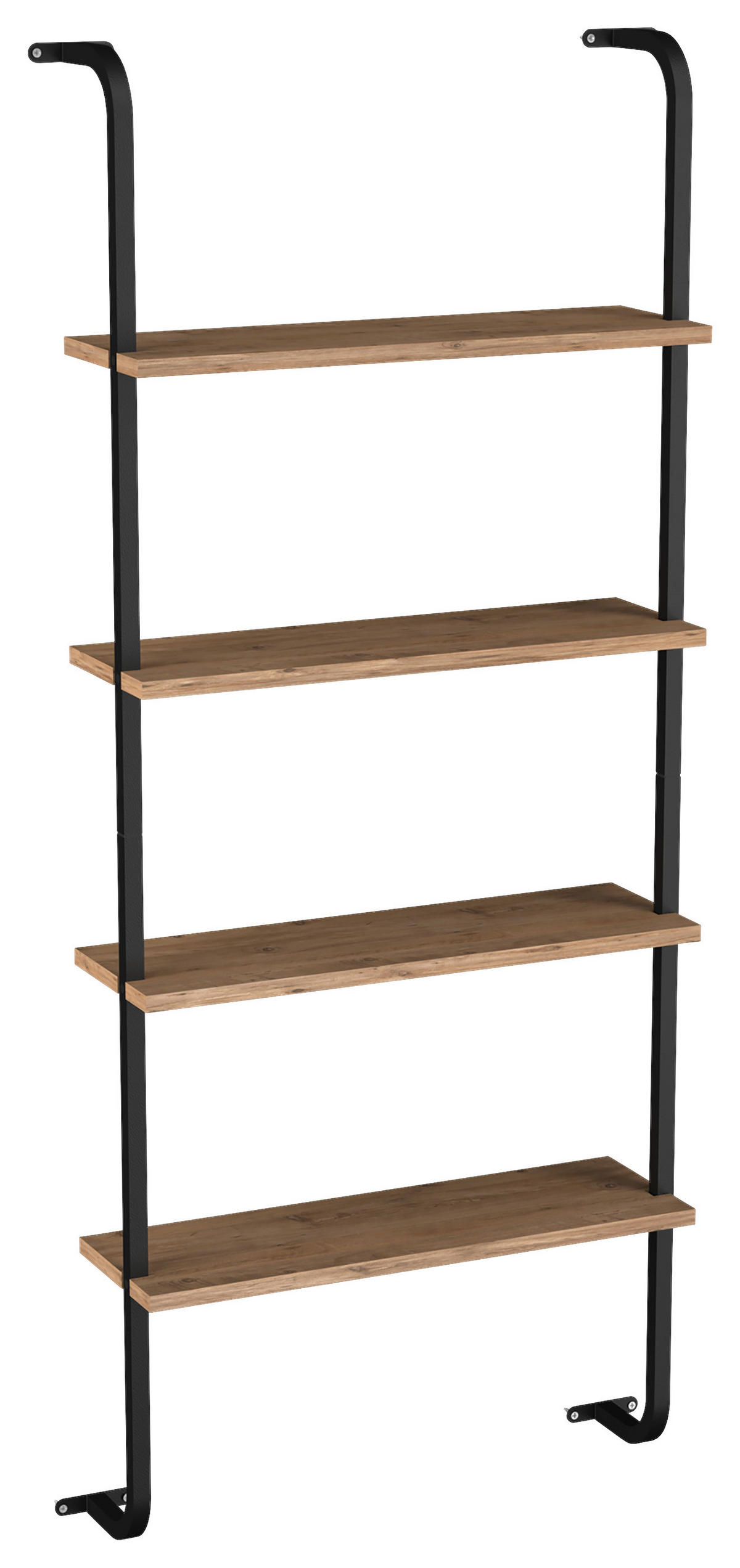 WANDREGAL 64/150/20 cm  - Honigeiche/Schwarz, Design, Holzwerkstoff/Metall (64/150/20cm) - MID.YOU