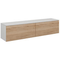 LOWBOARD  160,3/37,6/37,4 cm  individuell planbar, Beimöbel erhältlich, hängend, in verschiedenen Größen erhältlich, in verschiedenen Holzdekoren erhältlich  - Eichefarben/Weiß, Design, Holzwerkstoff (160,3/37,6/37,4cm) - Celina Home