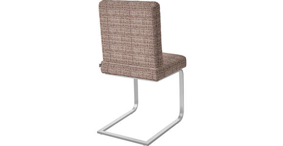 SCHWINGSTUHL in Stahl Flachgewebe - Chromfarben/Braun, Design, Textil/Metall (60/92/60cm) - Dieter Knoll