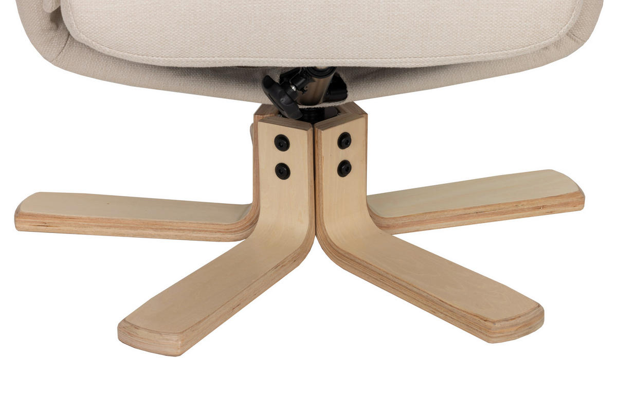 RELAXSESSELSET Webstoff    - Creme/Naturfarben, Design, Holz/Textil (80/109/79cm) - Livetastic