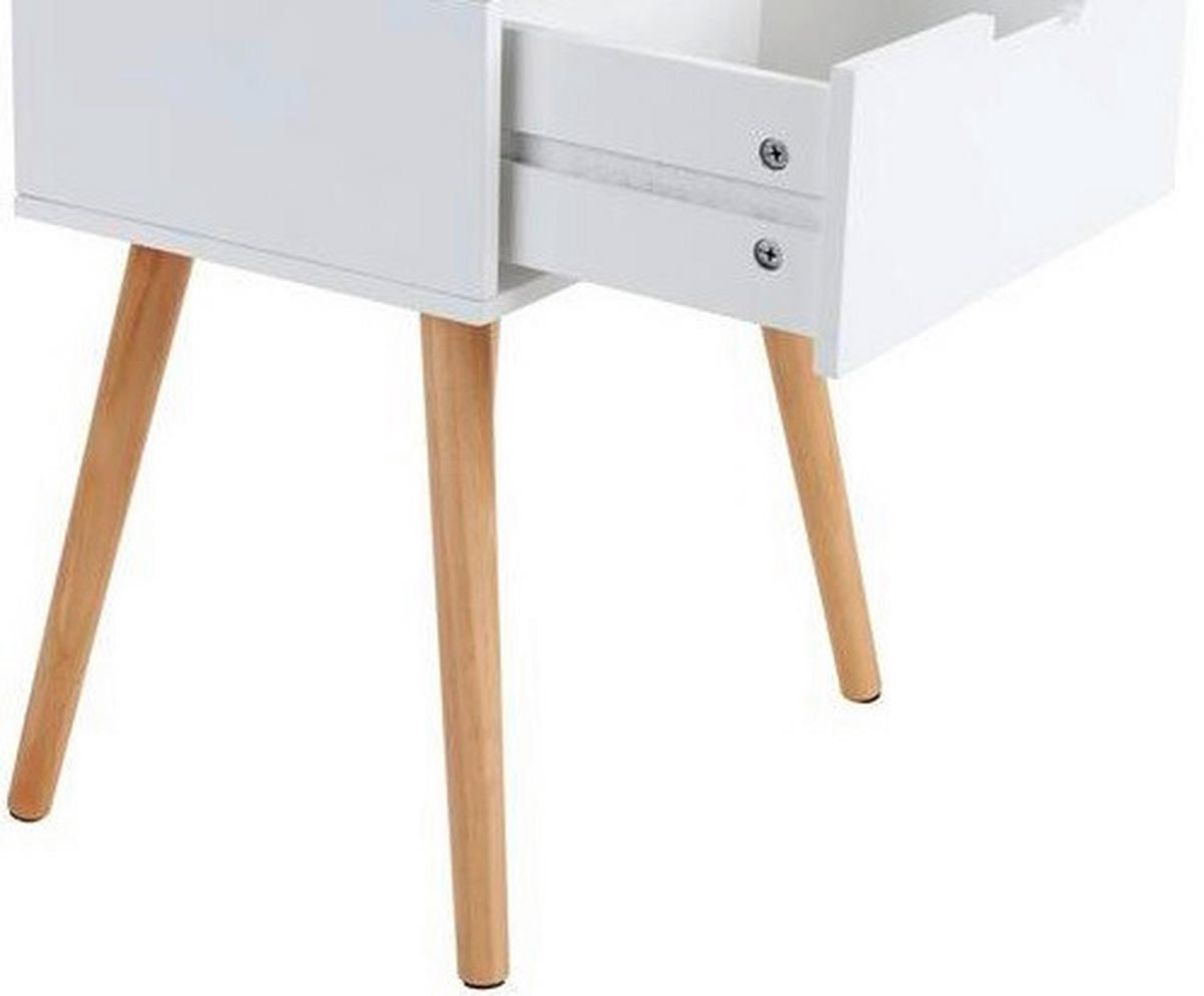 ÉJJELISZEKRÉNY tömör feketefenyő natúr, fehér  - natúr/fehér, Design, faalapú anyag/fa (40/60/30cm) - Xora