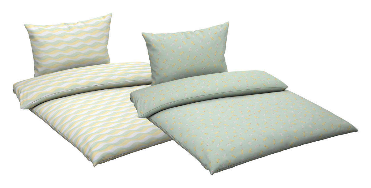 BABYBETTWÄSCHE Webstoff 100/135 cm  - Gelb/Grün, Basics, Textil (100/135cm) - Patinio