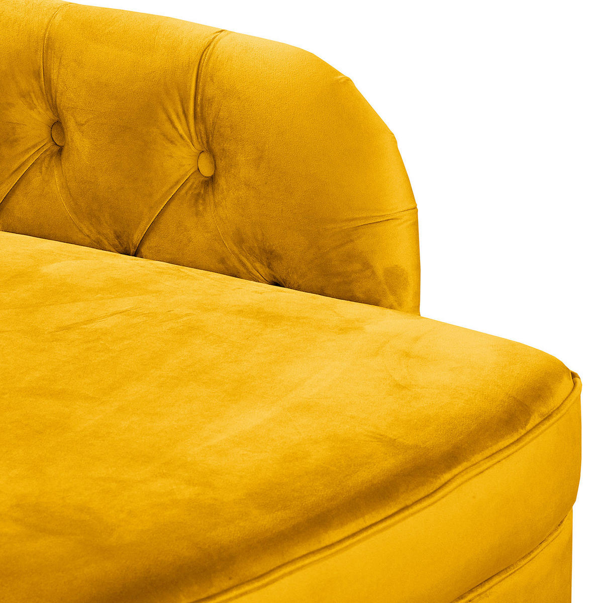 RÉCAMIERE Pako in Samt Senfgelb  - Senfgelb/Braun, Design, Holz/Textil (185/93/75cm) - Livetastic