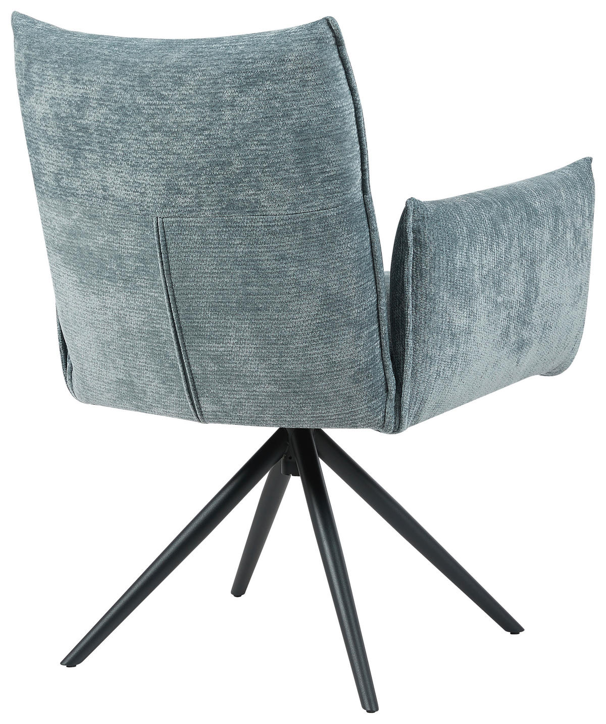 ARMLEHNSTUHL  Sitzfläche 360° drehbar, automatische Rückholfunktion Leinenoptik  - Blau/Schwarz, Design, Textil/Metall (67/86/62cm) - Stylife