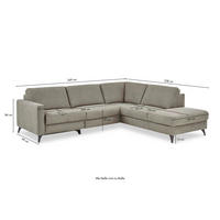 ECKSOFA Dieter Knoll Beigebraun Mikrofaser  - Beigebraun/Schwarz, Design, Textil/Metall (269/238cm) - Dieter Knoll
