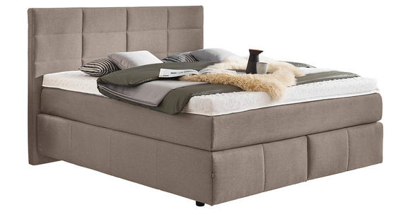 BOXSPRINGBETT 160/200 cm  in Hellgrau  - Hellgrau/Schwarz, KONVENTIONELL, Kunststoff/Textil (160/200cm) - Dieter Knoll