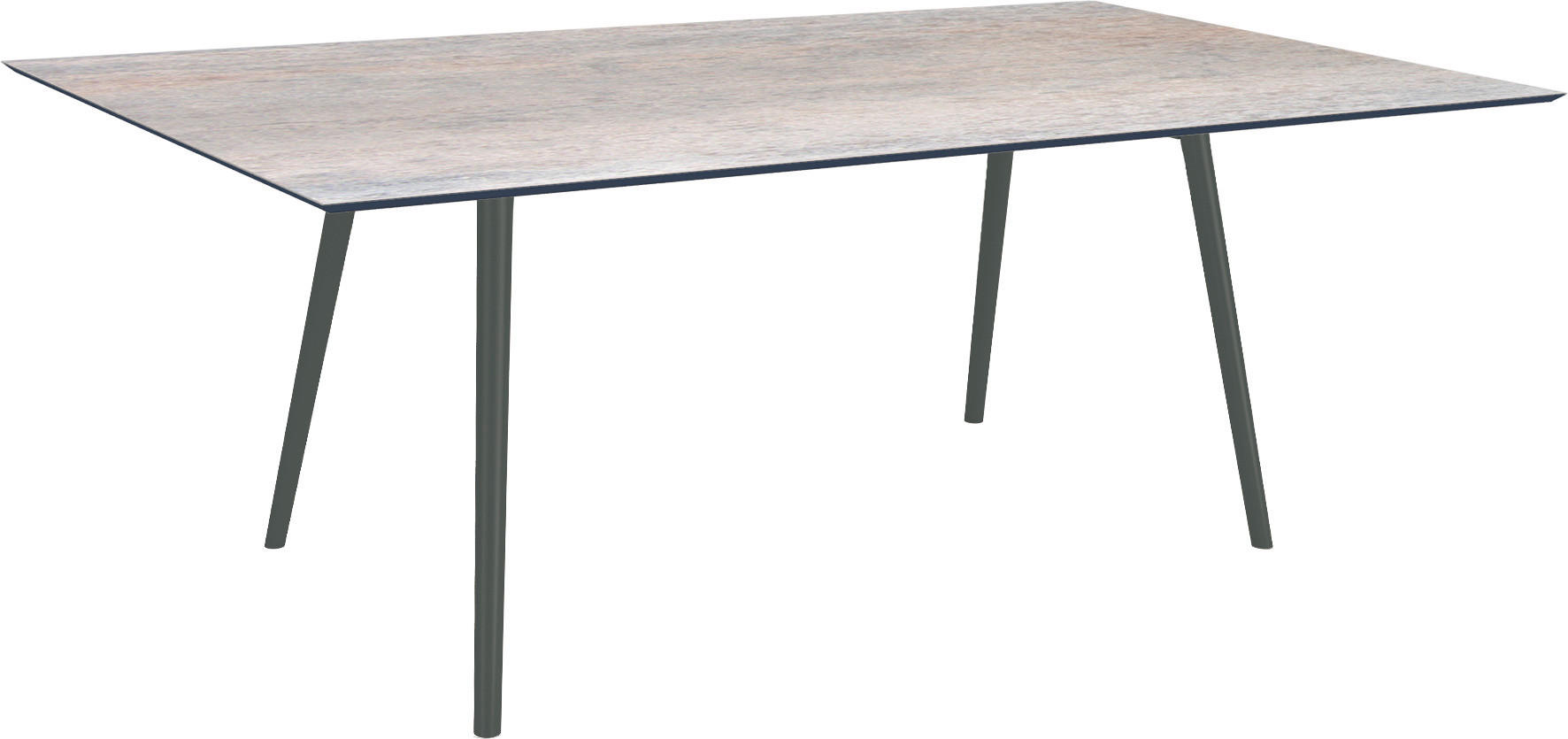 GARTENTISCH Kunststoff Grau rechteckig  - Schwarz/Grau, Design, Kunststoff/Metall (180/100/75cm) - Stern